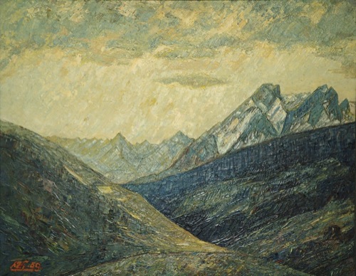 Anton Frommelt, 1959, l auf Hartfaserplatte, 80x62 cm
